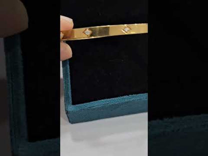 Anvika Four stone Bangle in Lab diamond and moissanite by Vai Ra