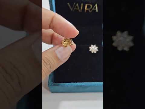 Floret Ear Rings in Moissanite Gold by Vai Ra