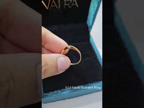 Komal Solitaire Ring in Moissanite and Diamond by Vai Ra