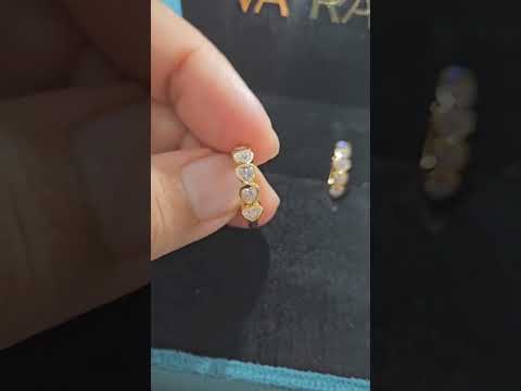 Celeste Heart Hoops in Gold and platinum, Lab diamond and Moissanite by Vai Ra 