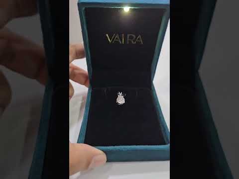 Pear Solitaire Pendant in lab diamond and moissanite  by Vaira