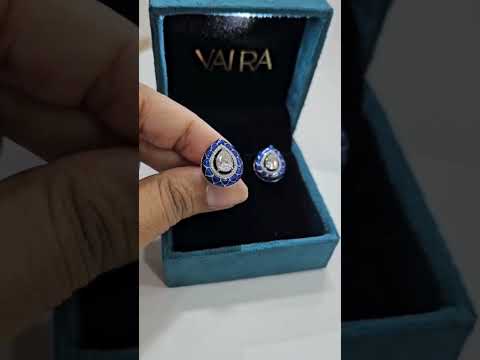 Meenakari Gunita Studs in Moissanite by Vai Ra