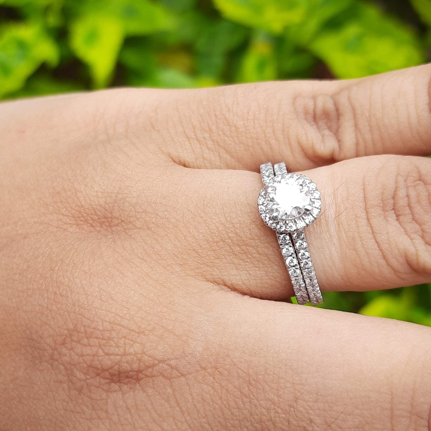 Wedding Ring set in moissanite diamond