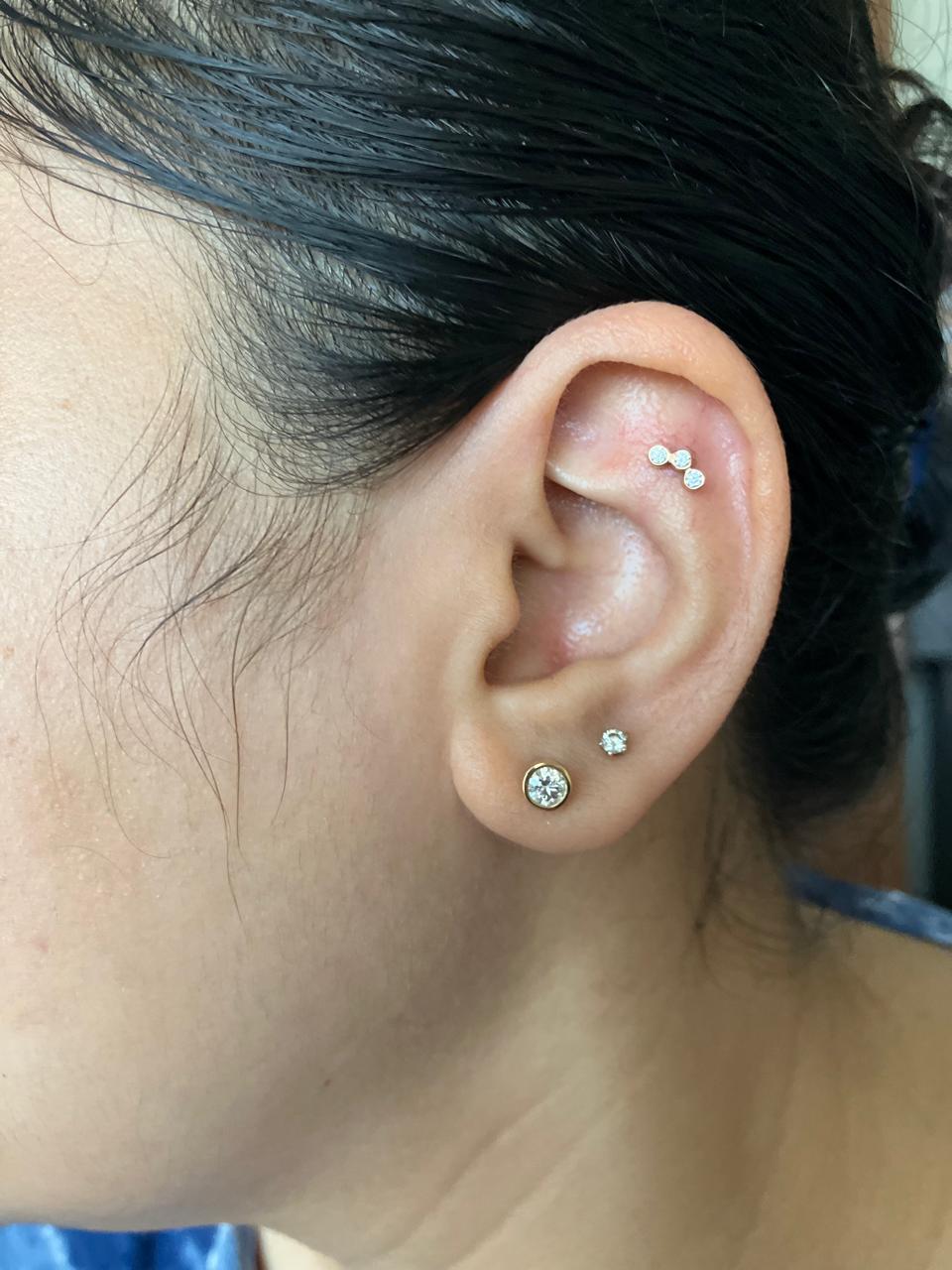 Multiple Earrings Earrings In One Ear Diamond Stud Piercing