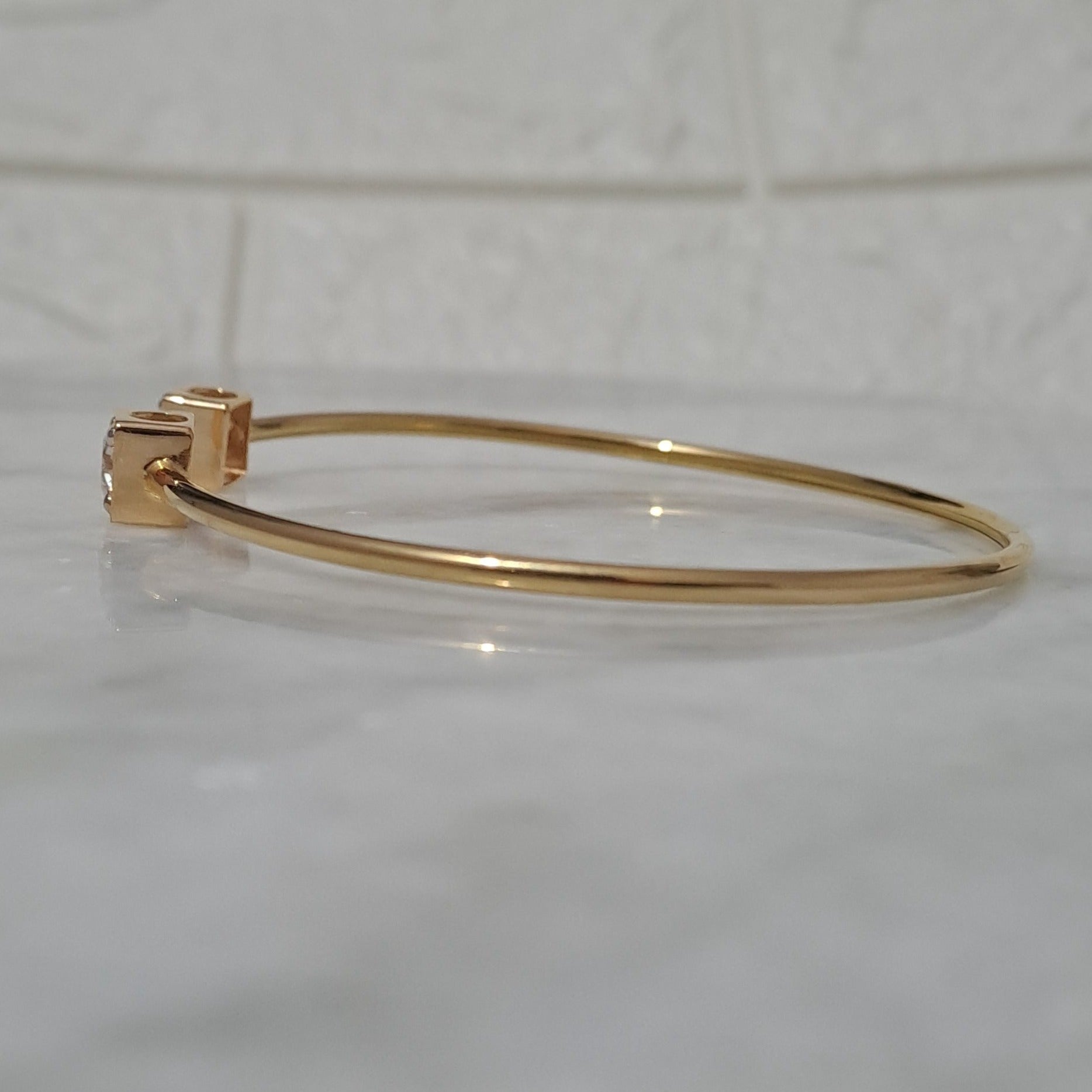 Adjustable Open Moissanite Diamond Bangle