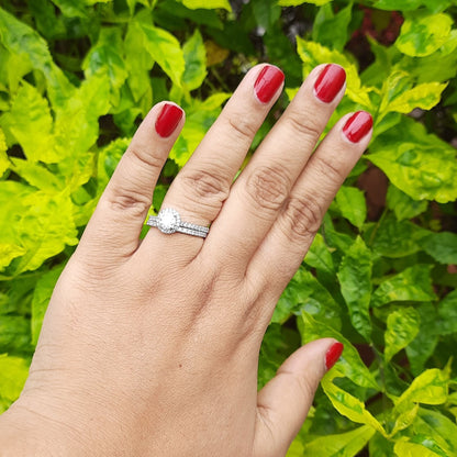 Wedding Ring set in moissanite diamond