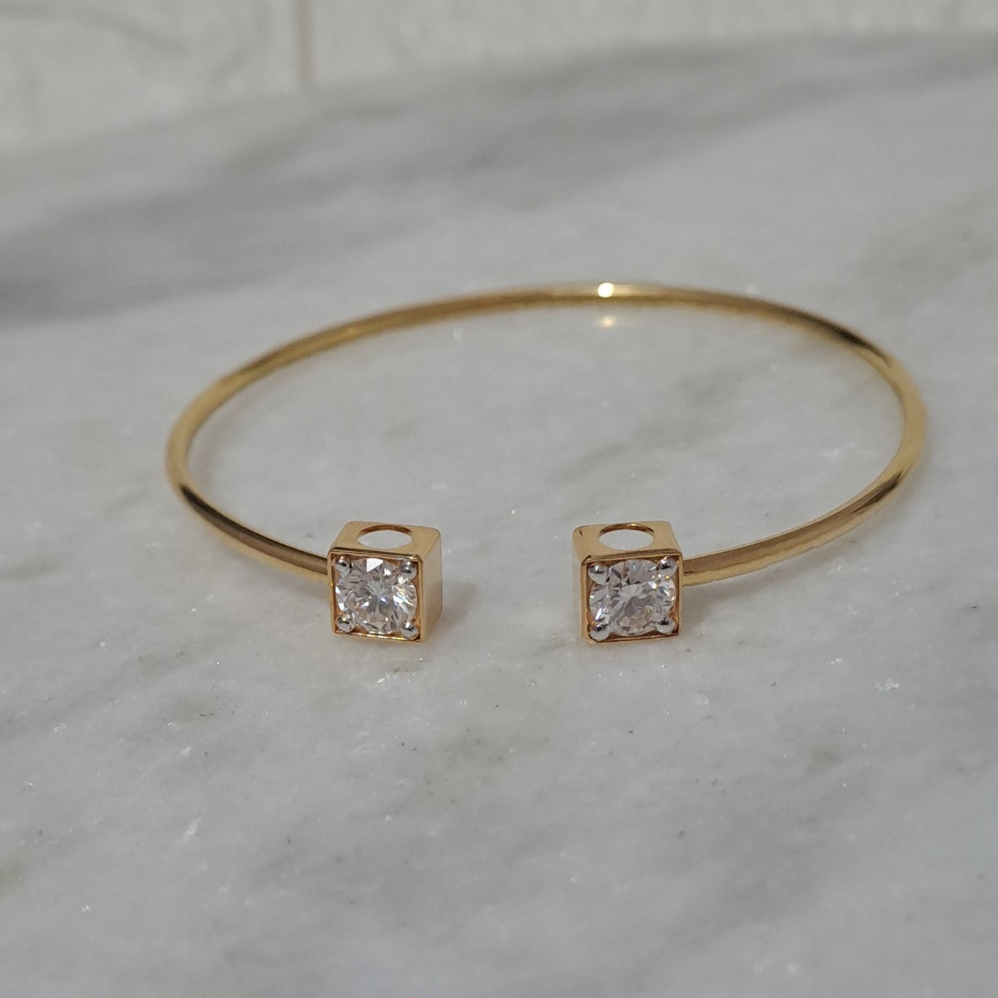 Adjustable Open Moissanite Diamond Bangle