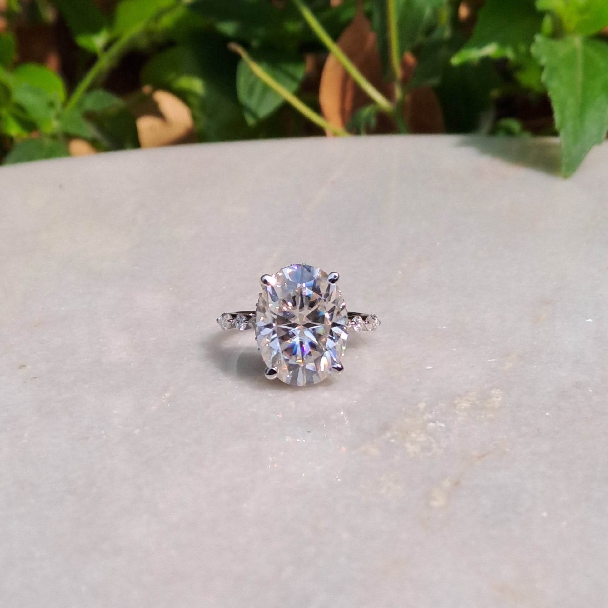 Oval Statement Moissanite Diamond Ring