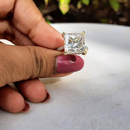 Princess Cut Solitaire Moissanite Diamond Ring