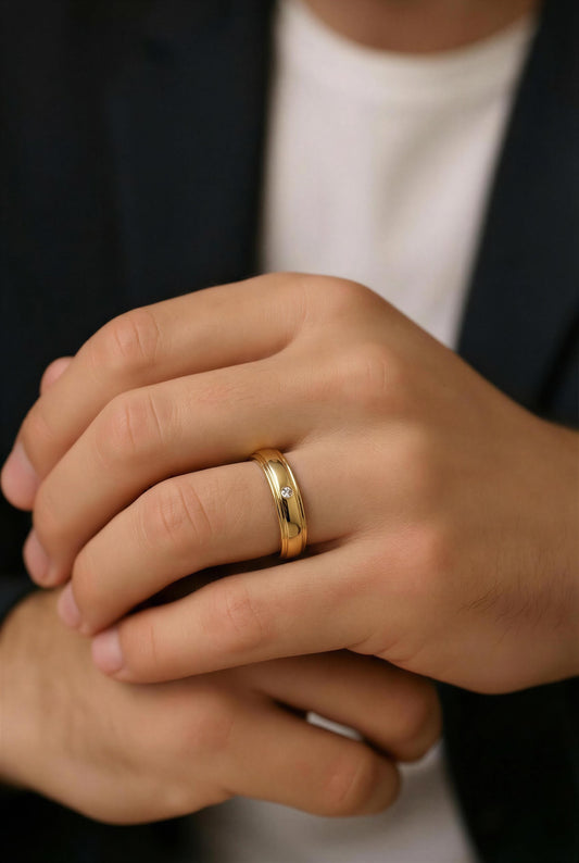 Meru Men's Engagement Band 0.05 CT