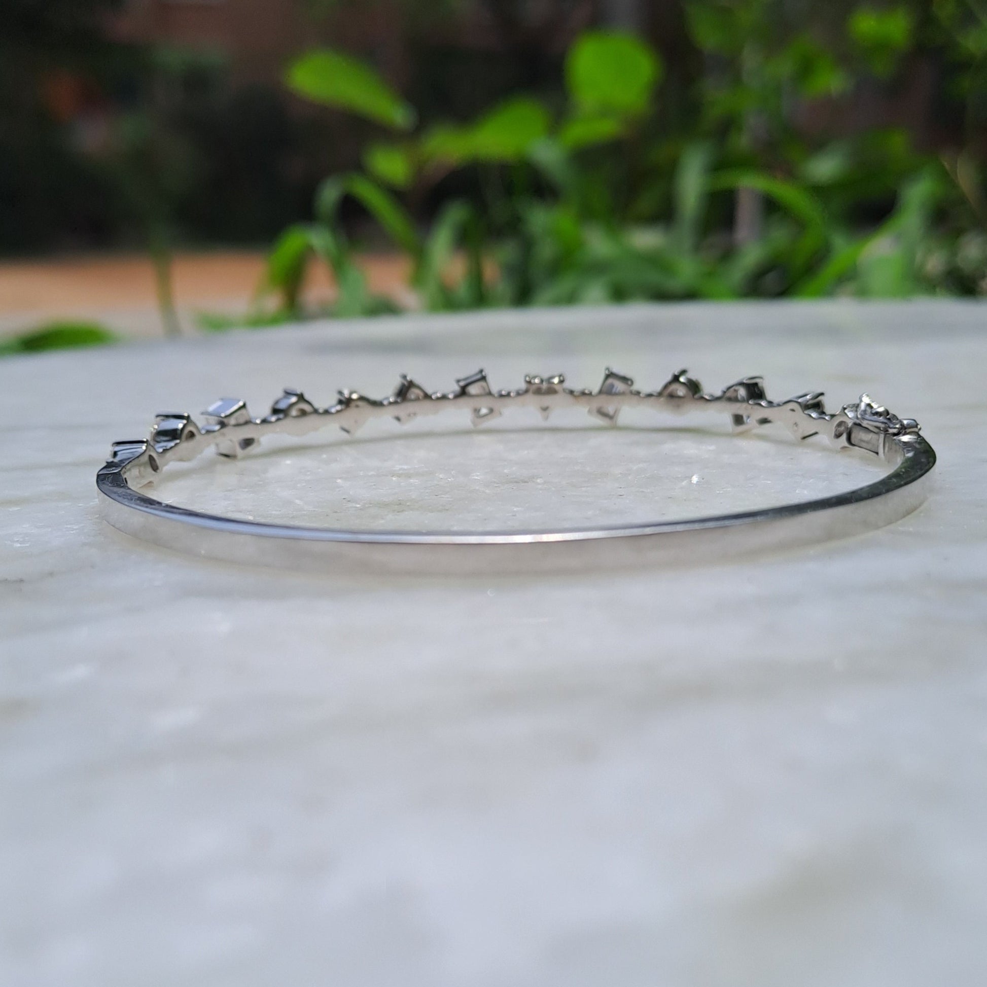 Multistone Moissanite Diamond Bangle