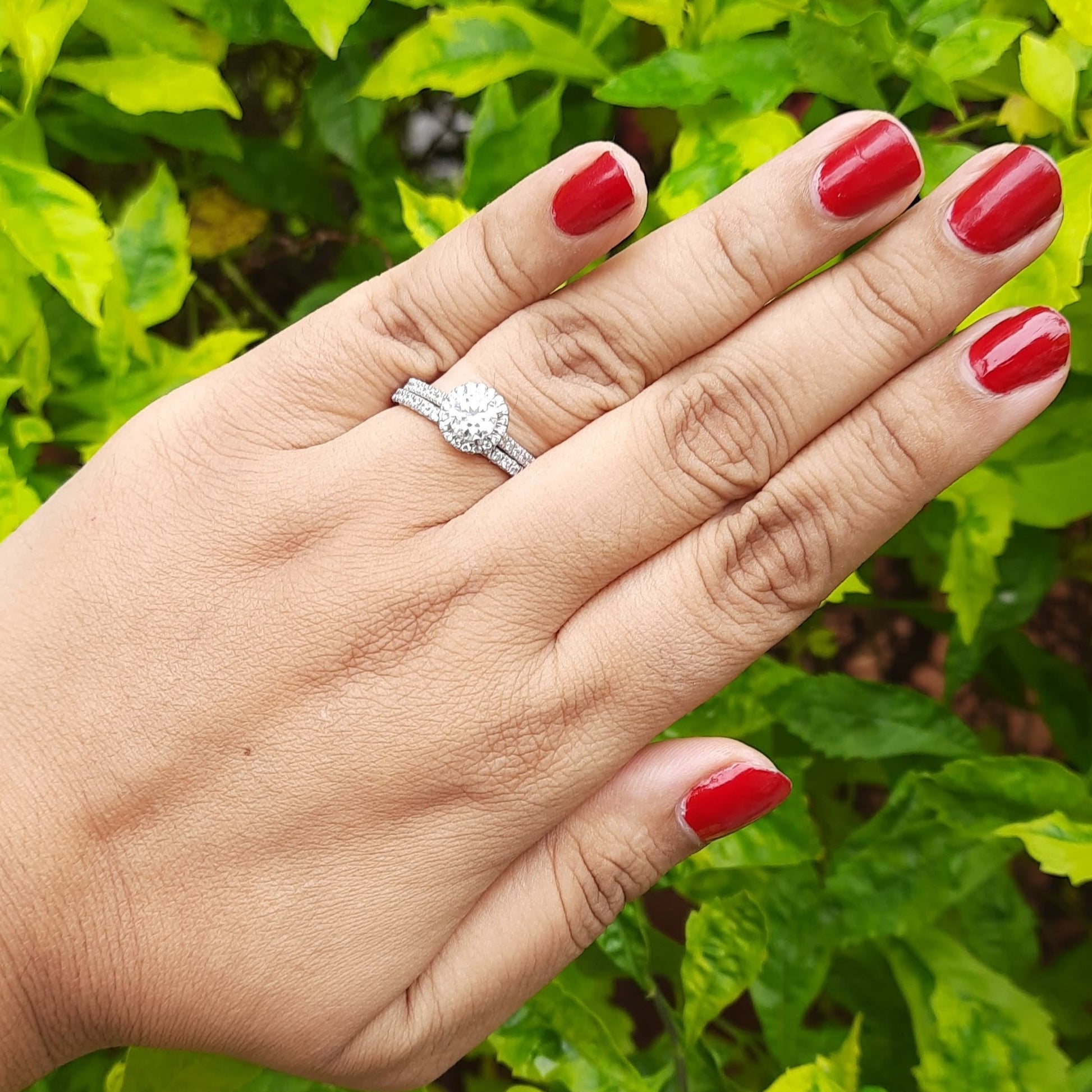 Wedding Ring set in moissanite diamond