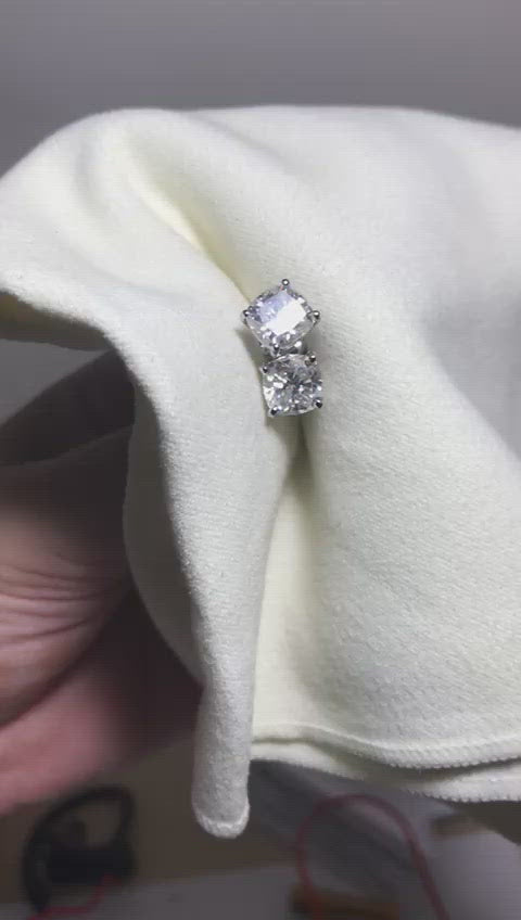 Cushion Brilliant Cut Solitaire Earring 1 to 10 CT