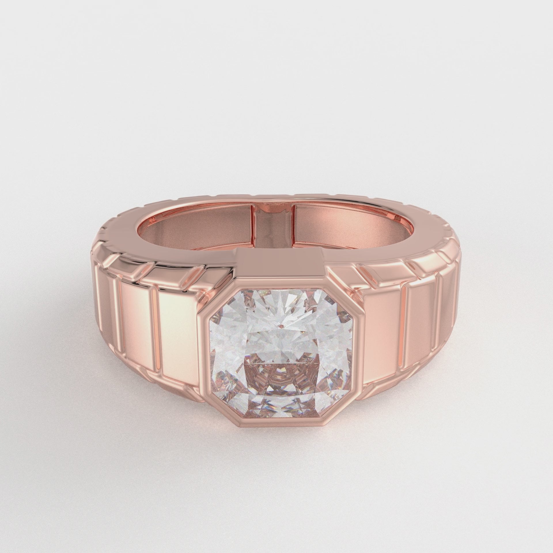 Men's Crystal Rose Gold Diamond Engagement Ring at Rs 45000 in Surat