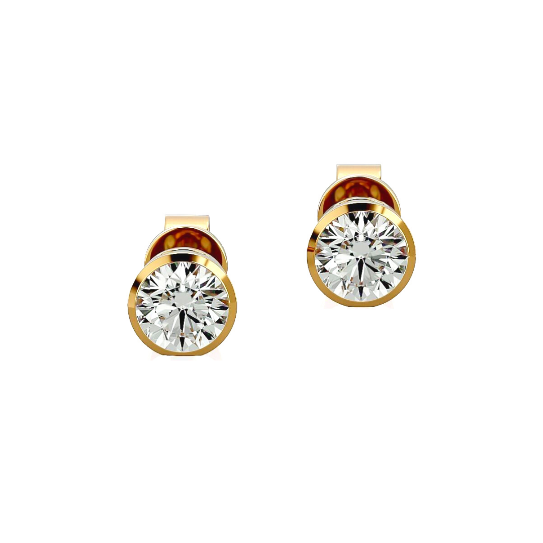 Starter piercing Earrings - Round - 1.32 Cts in 22KT Gold - 72021ERSTAR157