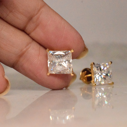 Princess Cut Solitaire Earrings