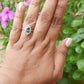 Aqua Teal Moissanite Ring