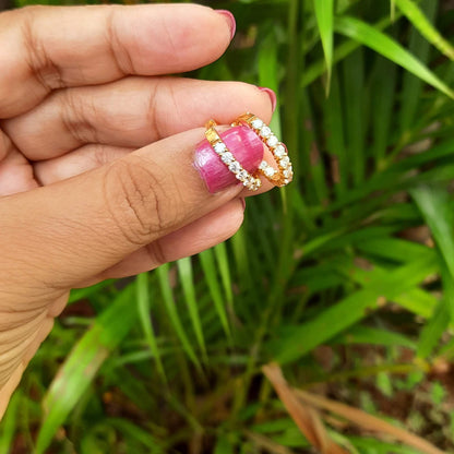 Moissanite Diamond Huggie Bali Earrings