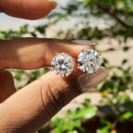 Round Solitaire Earrings