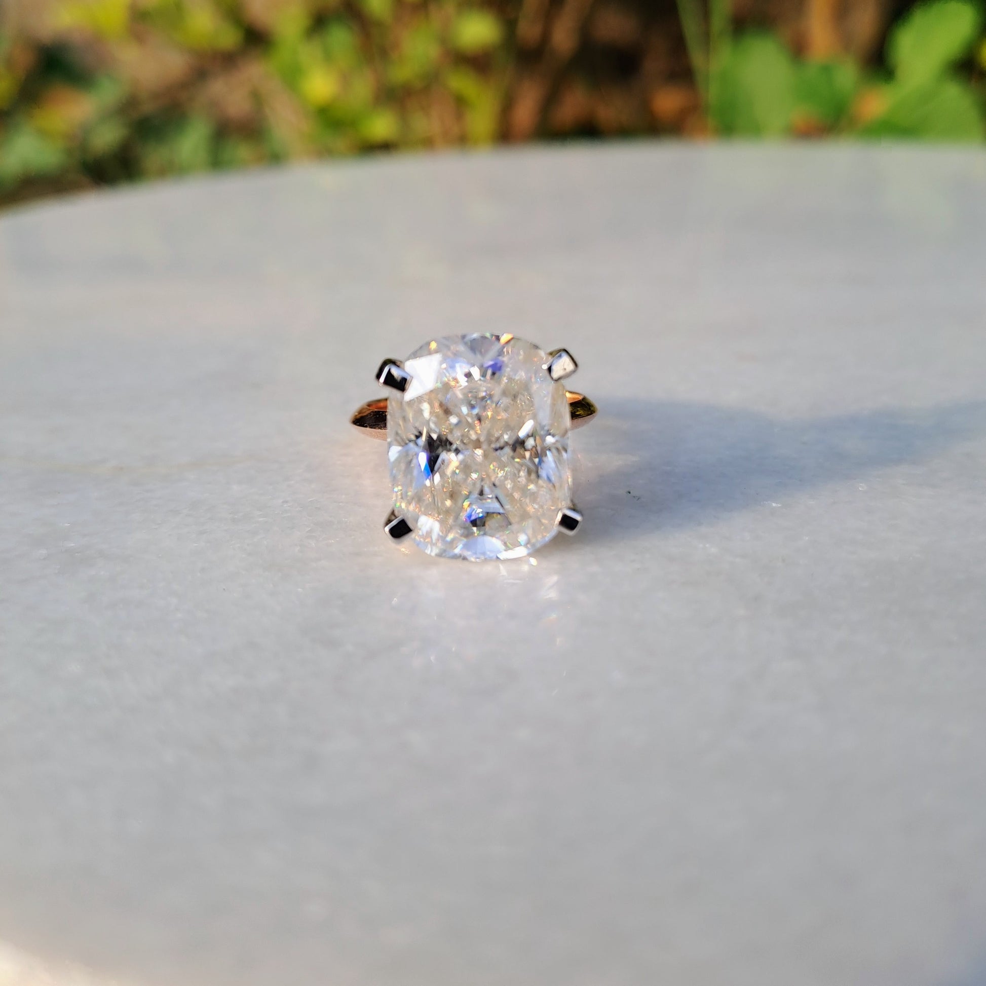 Kim Kardashian Elongated Cushion Moissanite Diamond  Ring