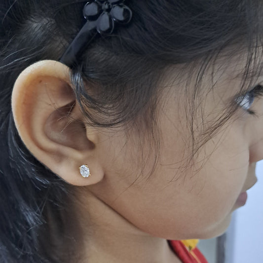 kids moissanite oval solitaire studs earrings