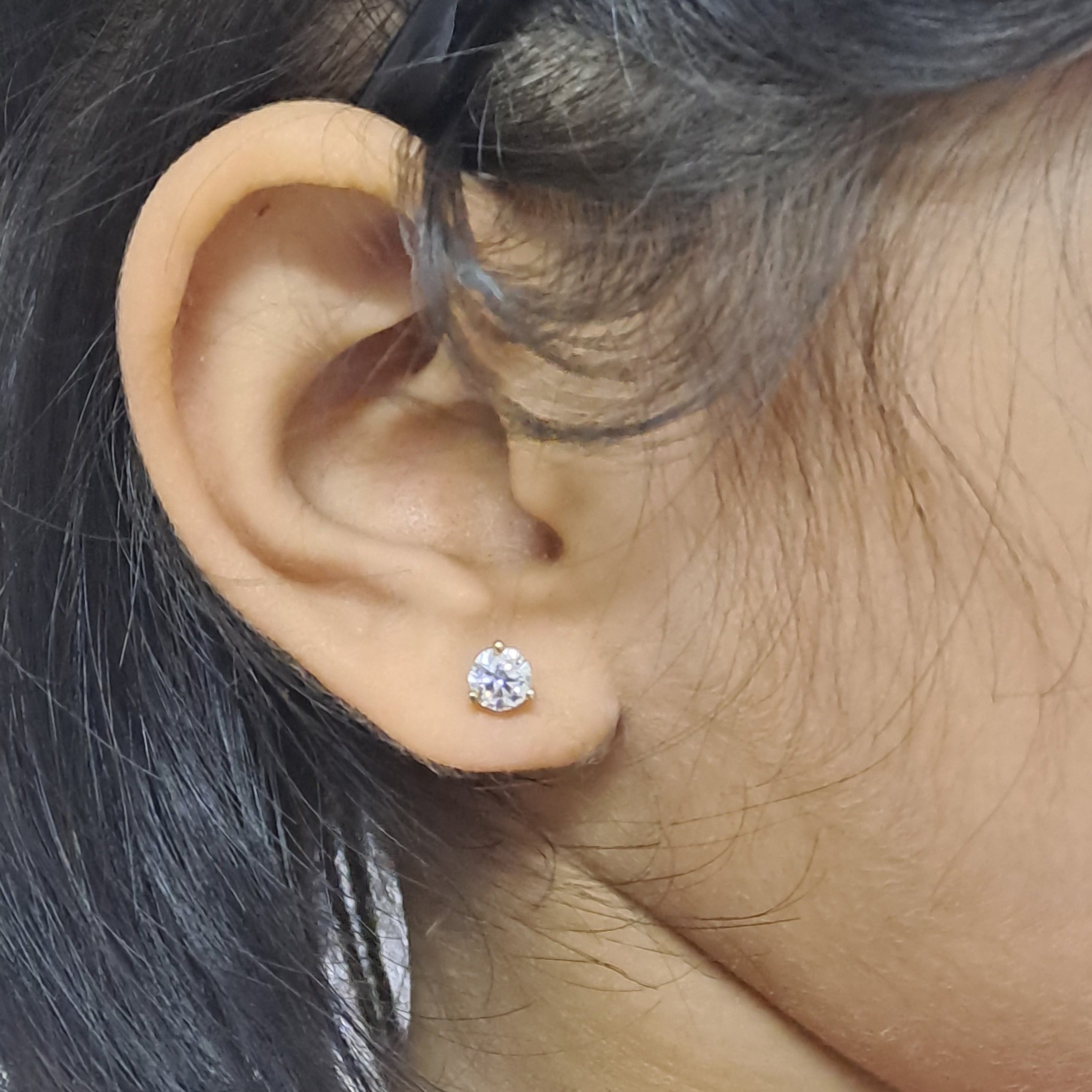 Rose Cut Earrings with 8mm Charles & Colvard Moissanite Forever One –  deBebians