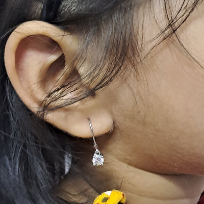 kids lever back round moissanite drop earrings