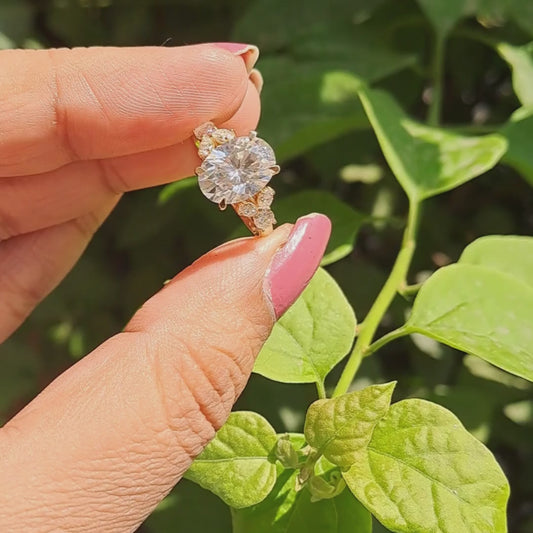 Oval Moissanite Diamond Ring in Gold and Silver