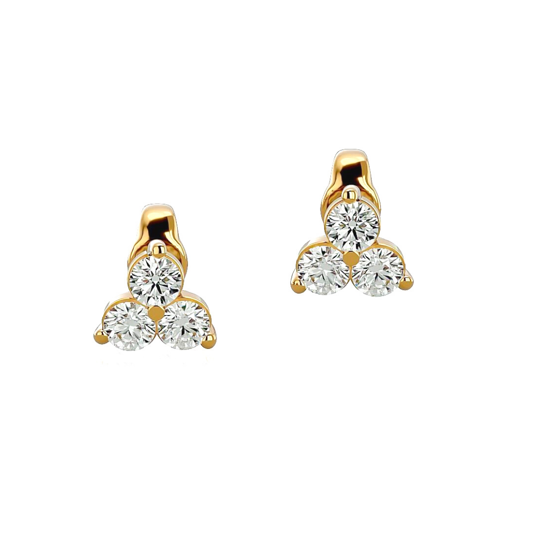 Starter piercing Earrings - Round - 0.44 Cts in 22KT Gold - 72021ERSTAR158