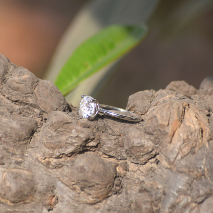 Moissanite Solitaire Ring in Gold and Silver - 2 Ct - 12282021
