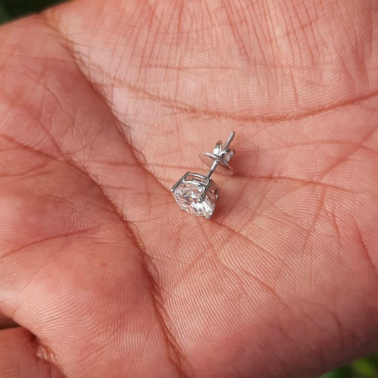 Moissanite Diamond Round Men Earring Vaira