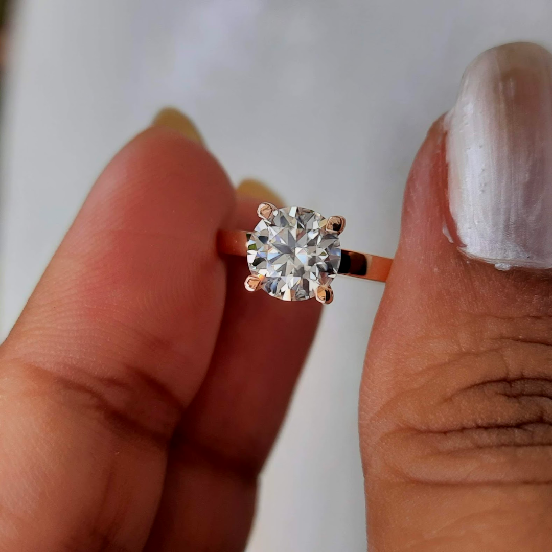 The Lumes Solitaire Ring-Vaira Moissanite Diamond