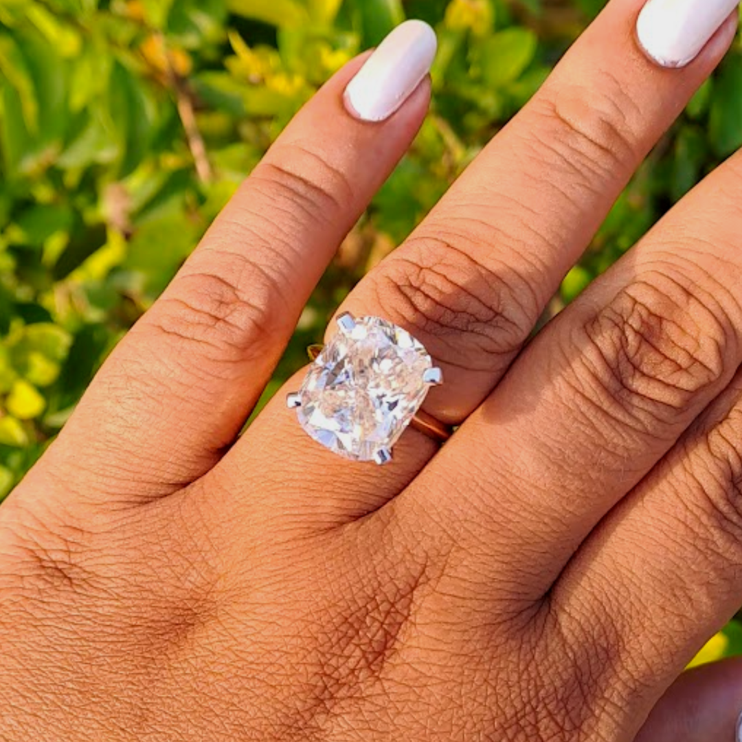 Kim Kardashian Elongated Cushion Moissanite Diamond  Ring