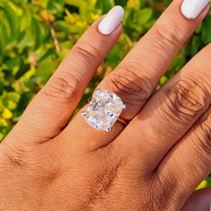 Kim Kardashian Elongated Cushion Moissanite Diamond  Ring