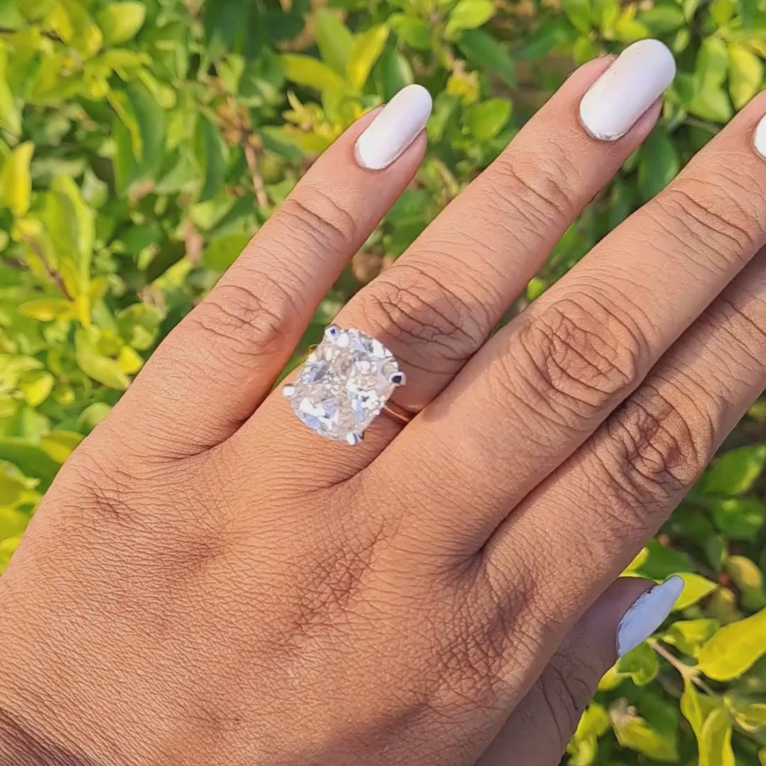 Kim Kardashian Elongated Cushion Moissanite Diamond  Ring