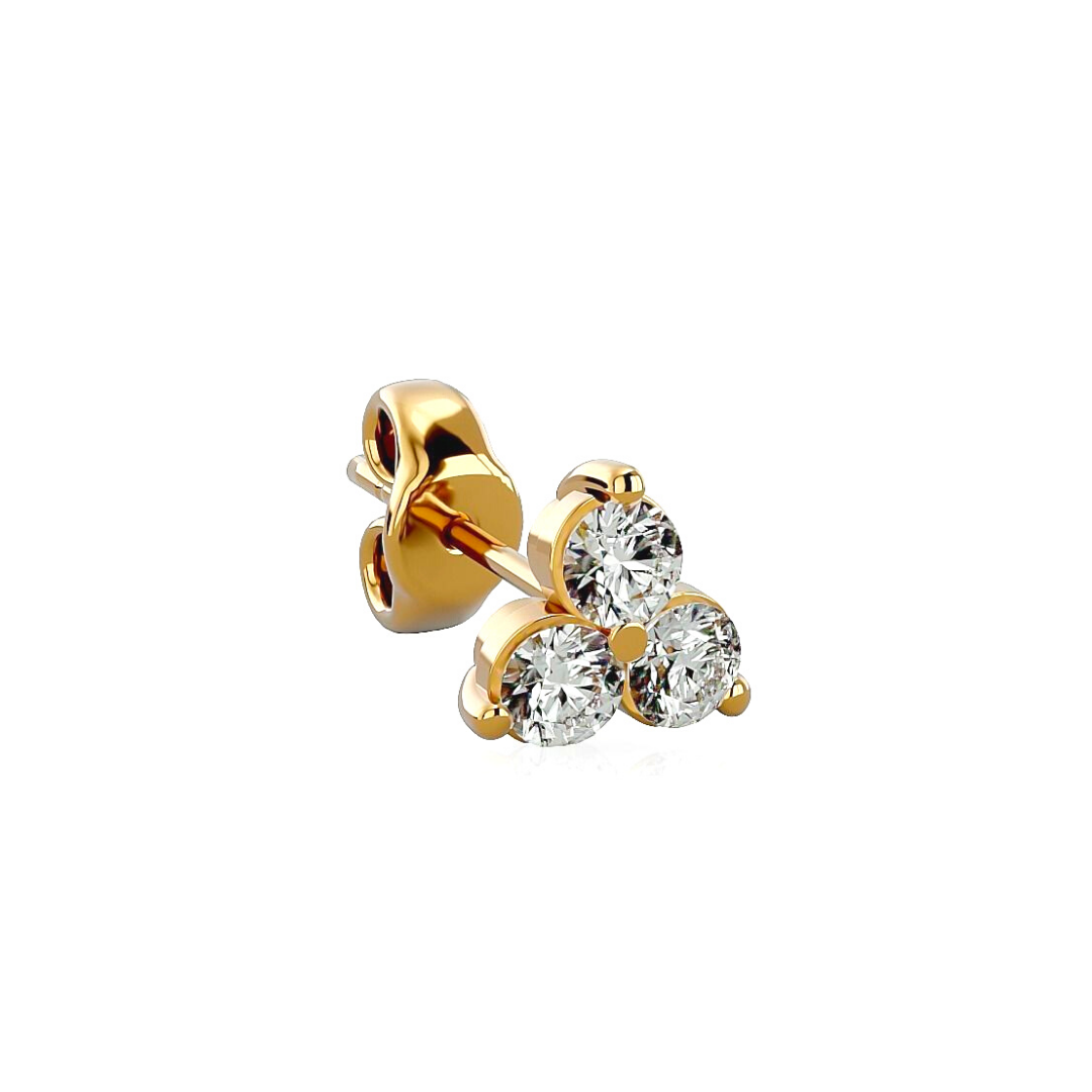 Starter piercing Earrings - Round - 0.44 Cts in 22KT Gold - 72021ERSTAR158