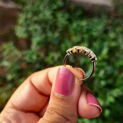 Moissanite Diamond Mesh Ring in gold