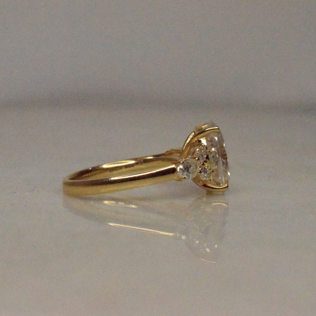 Oval Moissanite Diamond Ring in Gold and Silver