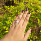 Athena Gold Moissanite diamond Halo Ring - 1.55 Ct - Doc0015