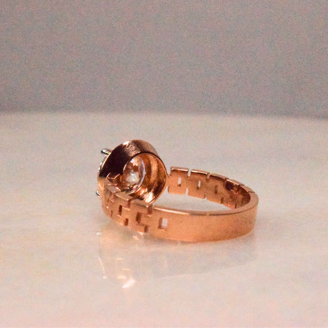 Round Moissanite Diamond Ring for Men in Gold