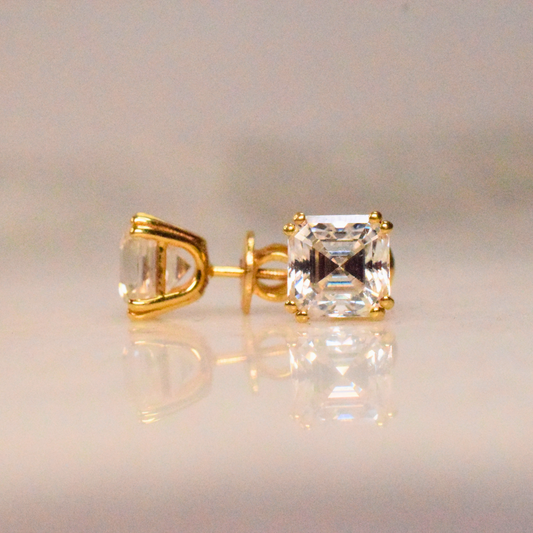 Asscher Solitaire Earrings