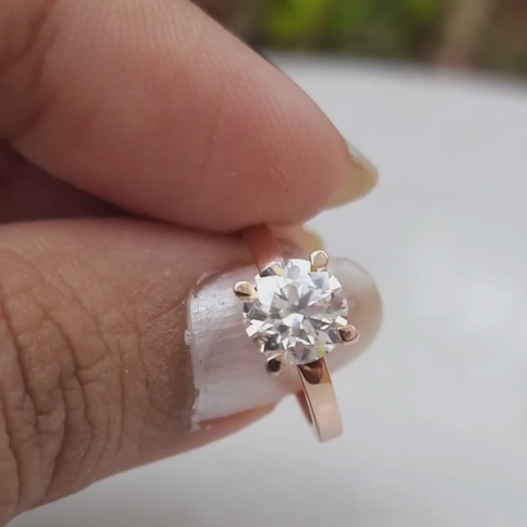 The Lumes Solitaire Ring-Vaira Moissanite Diamond