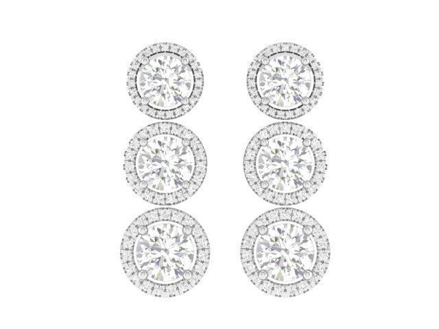 Moissanite Earrings in gold and sterling silver 925