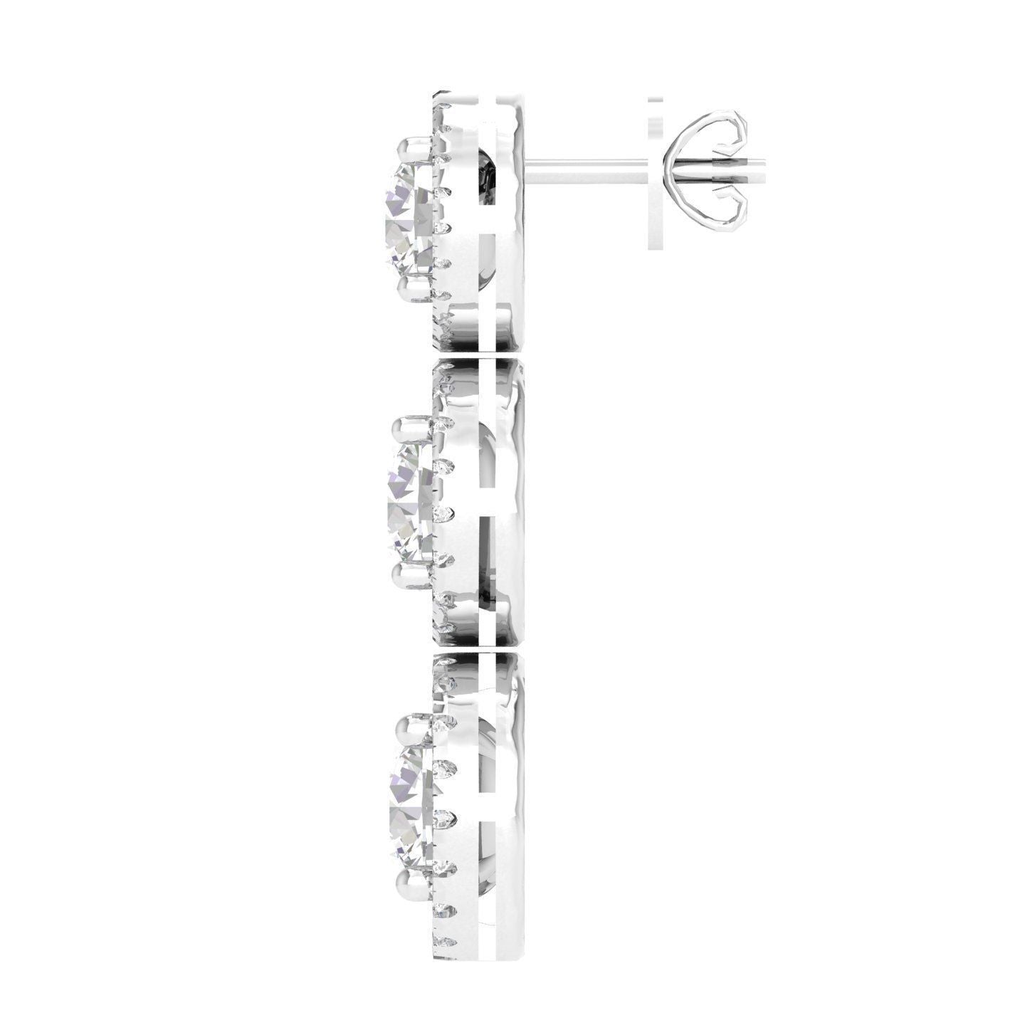 Moissanite Earrings in gold and sterling silver 925