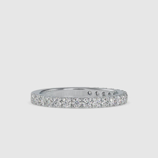 Serenity Gold and Moissanite Wedding Band Ring - 0.63 Ct