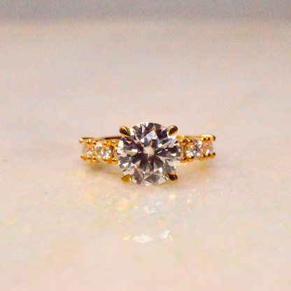 Solitaire Moissanite Diamond Rings in Gold and Silver