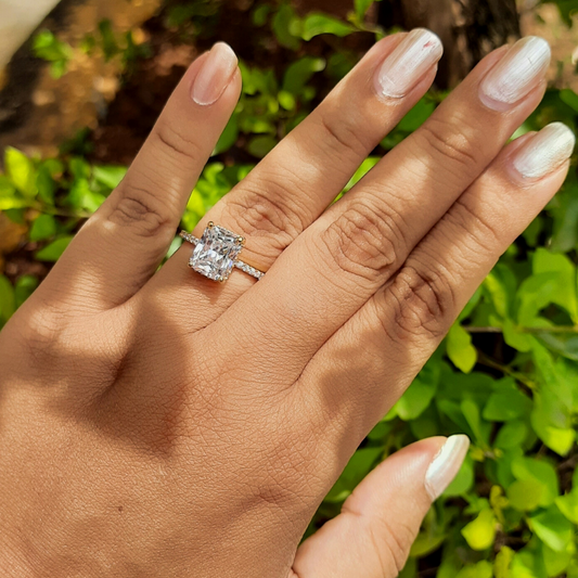 Radiant Moissanite Solitaire Ring