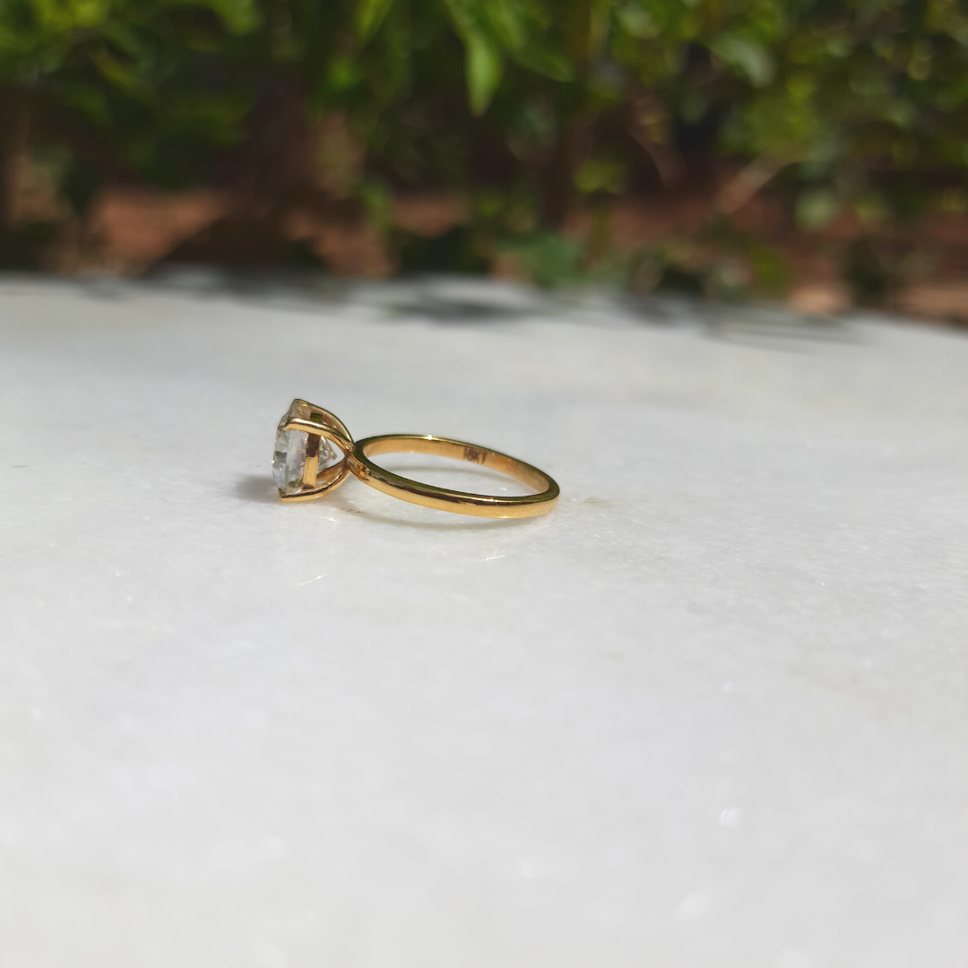 Buy Ct Moissanite Lab Grown Diamond Solitaire Ring in Gold Silver Vai Ra