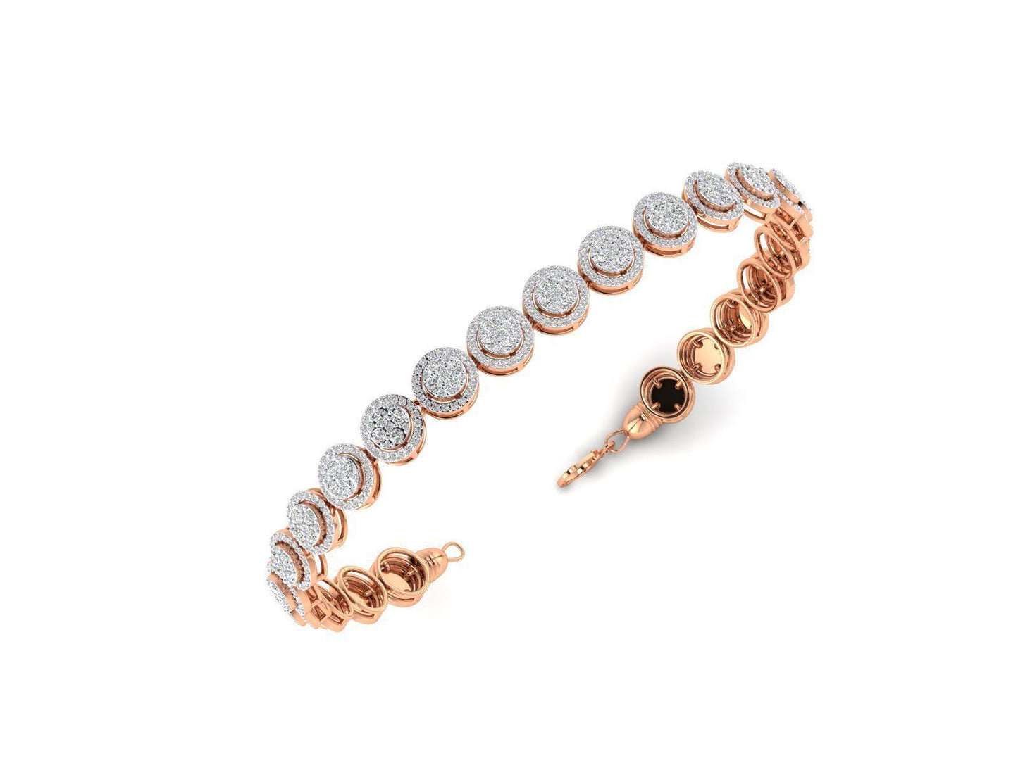 Moissanite bracelet in gold and sterling silver