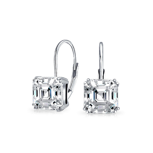 Asscher Brilliant Cut Earring Drops Solitaire Earring 1 to 10 CT